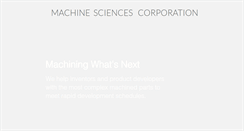 Desktop Screenshot of machinesciences.com
